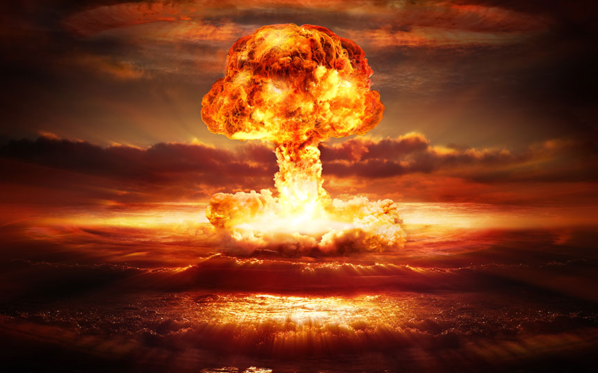 Computer generated graphic of a nuclear explosion