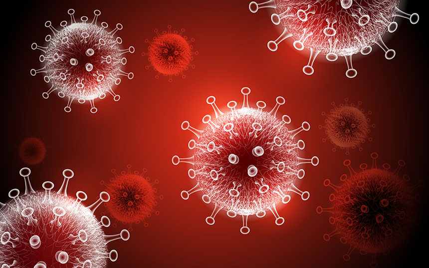 Computer generated image of the COVID-19 virus