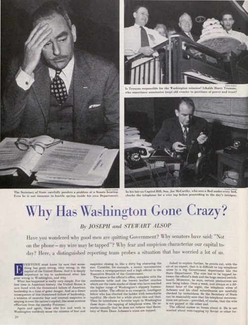 The first page of the article "Why Has Washington Gone Crazy"
