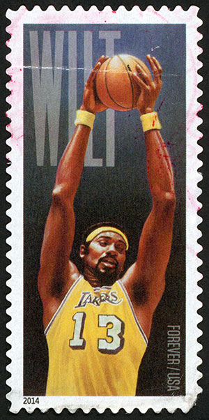 NBA Star Wilt Chamberlain on a U.S. Postal Stamp