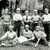Chinese American baseball players on the Chinese Education Mission team