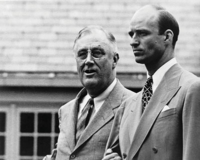 President Franklin Delano Roosevelt with his son James.