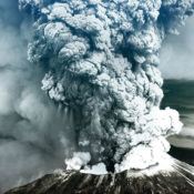 The eruption of Mount St. Helens.