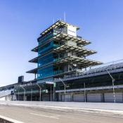 The Panasonic Pagoda at the Indianapolis Motor Speedway.