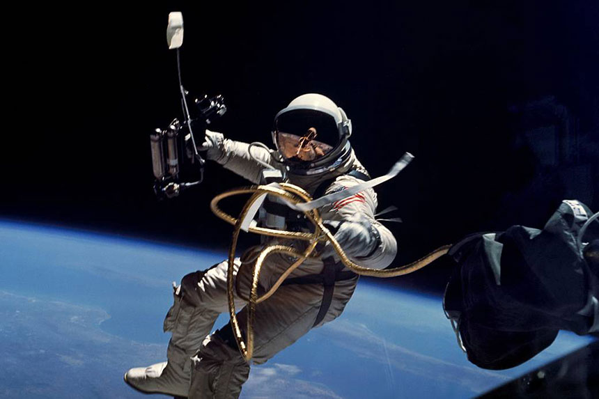 Astronaut Ed White in space