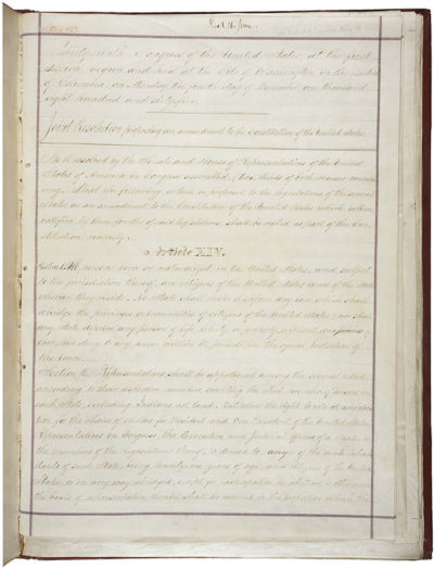 First page of the 14th Amendment