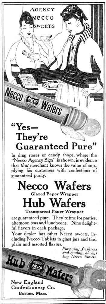 Vintage ad for Necco Wafers
