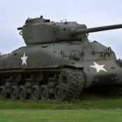 A World War II era Sherman tank