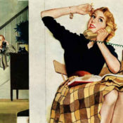 Brother eavesdropping on his sister's phone call.