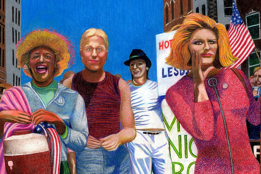Illustration of Marsha P. Johnson, Joseph Ratanski and Sylvia Rivera