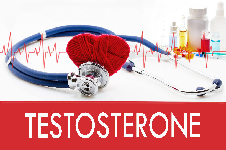 An image of various medical equipment with the word TESTOSTERONE underneath.