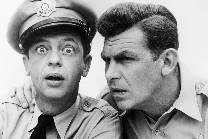 The Andy Griffith show actors Don Knots and Andy Griffith
