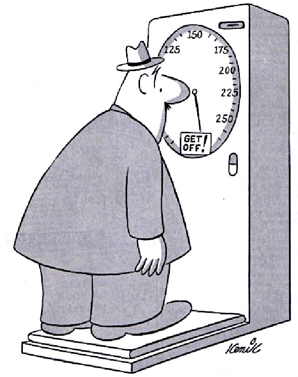 Man on a weight scale