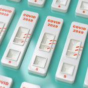Rows of COVID-19 test results