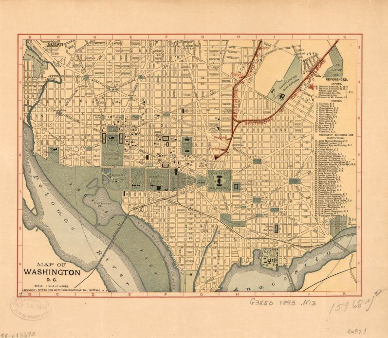 Old map of Washington D.C.