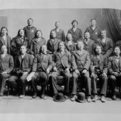 Sioux chiefs sit for a photo during a meeting to ratify a treaty to sell South Dakota lands