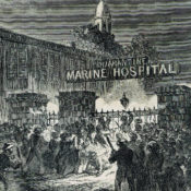 Rioters set fire to the Marine hospital in New York City, in 1858