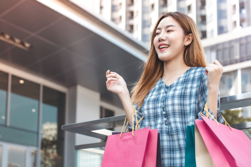 Young woman shopping