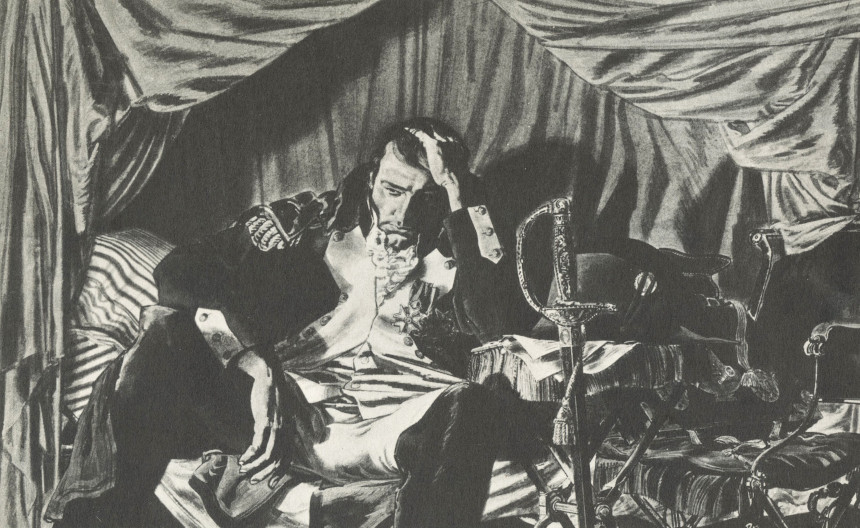 Illustration of a flustered Napoleon