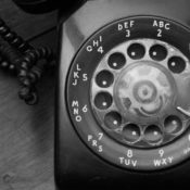 Close up of a rotary phone