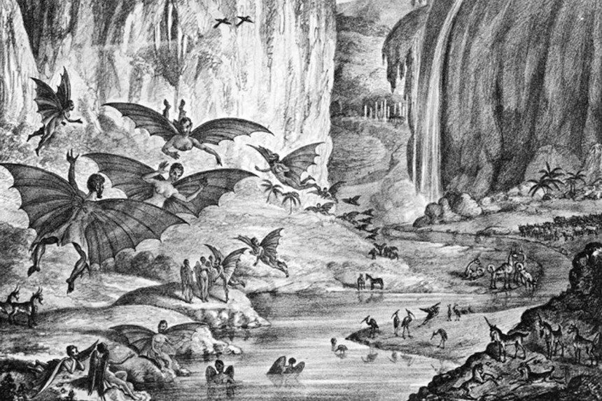 A illustrated depiction of the "ruby amphitheater" as it was described in the New York Sun