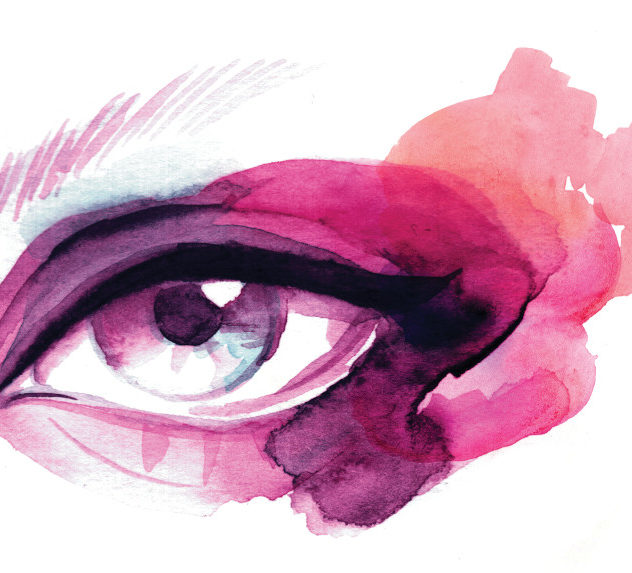 Close up of a person's eye in makeup.