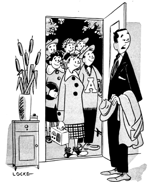 A babysitter and all of her friends arrive at her client's home to begin babysitting duties.
