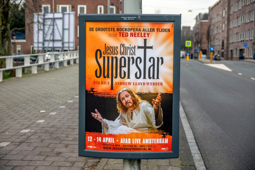 A poster for a running of Jesus Christ Superstar