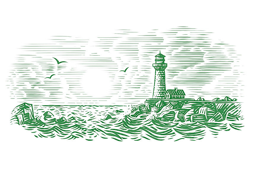 Illustration of a lighthouse