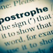 The definition for apostrophe as it's found in the dictionary