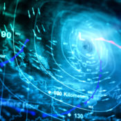 Radar map of a hurricane