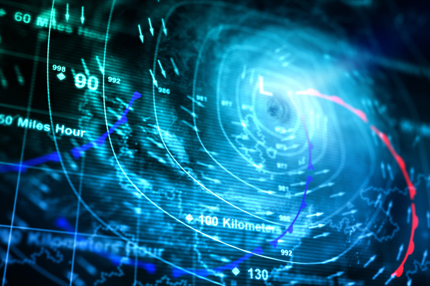 Radar map of a hurricane