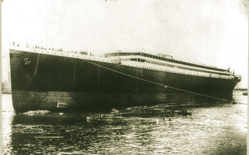 Photo of the passenger liner, the Titanic, before it set off on its fateful voyage