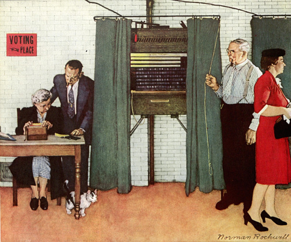 A voting booth