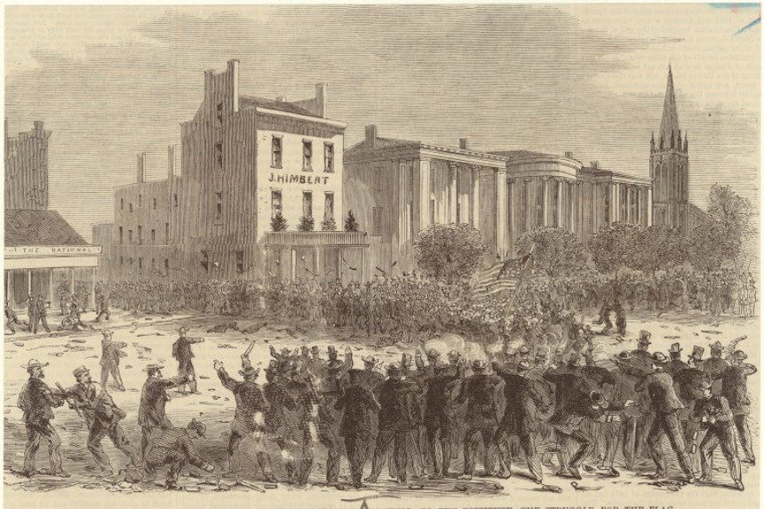 Lithograph of the New Orleans massacre