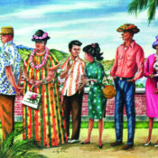 People lining up to vote in Hawaii