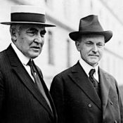 U.S. president Warren G. Harding and vice-president Calvin Coolidge