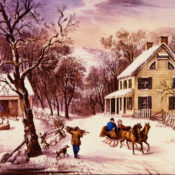 An American country home during wintertime