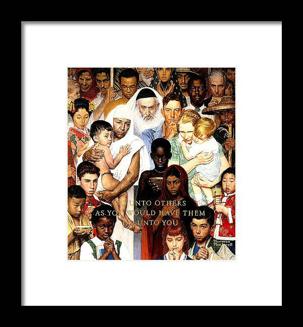 A framed Norman Rockwell print