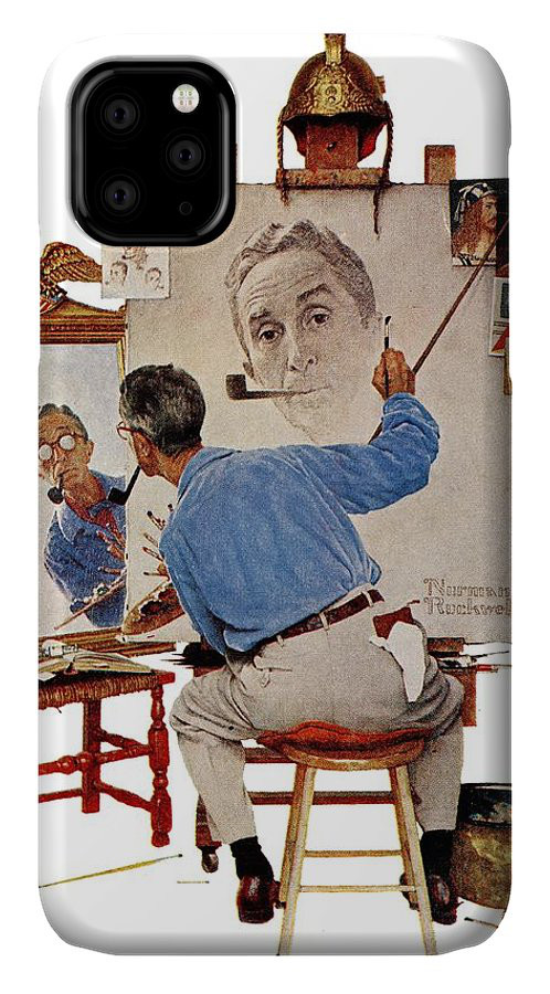 Phone case with Norman Rockwell's Triple-self Portrait