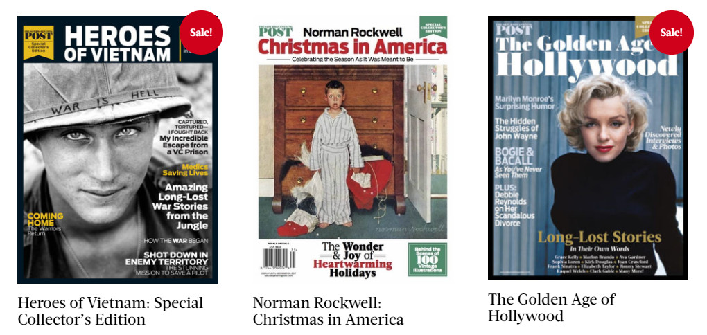 Three copies of Special editions by The Saturday Evening Post