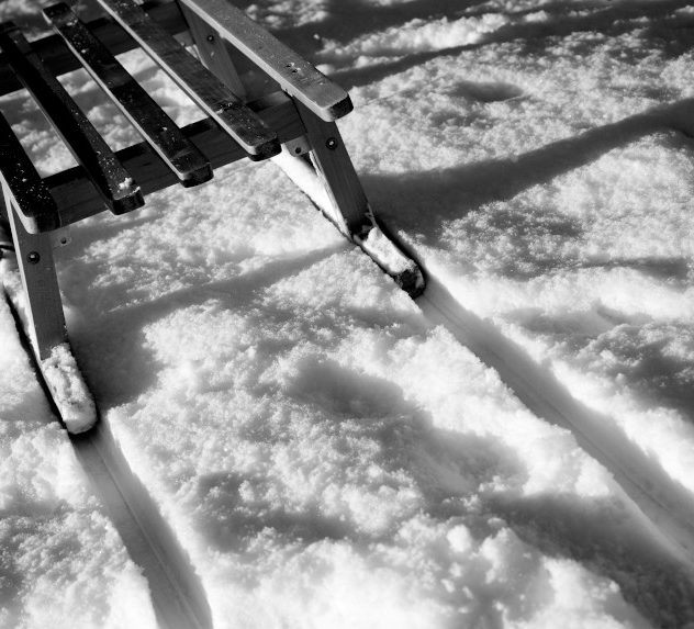 A sled in snow