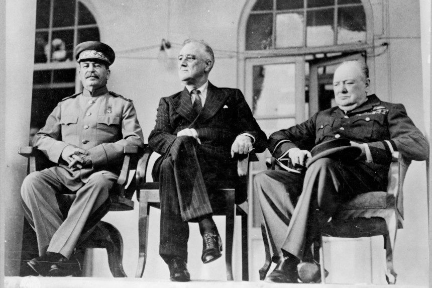 Joseph Stalin, FDR and Winston Churchill during the Yalta Conference