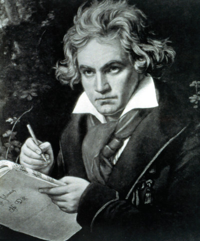 Illustrated portrait of Ludwig van Beethoven