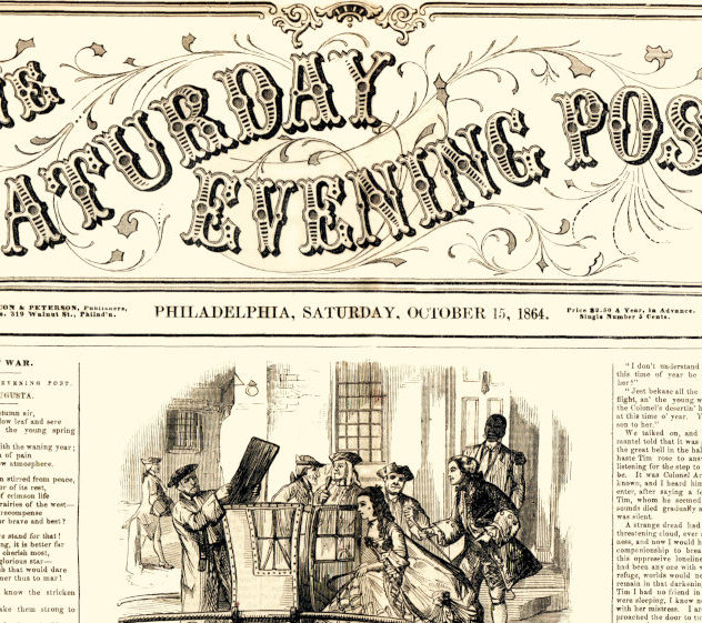 The masthead for the October 15, 1864 edition of The Saturday Evening Post