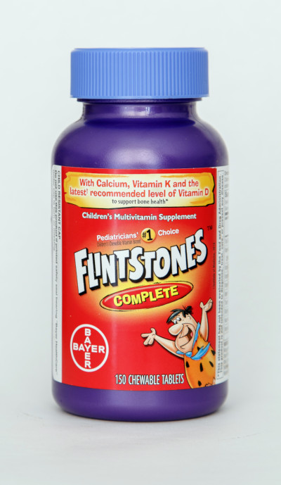 Bottle of Fintstones chewable tablets