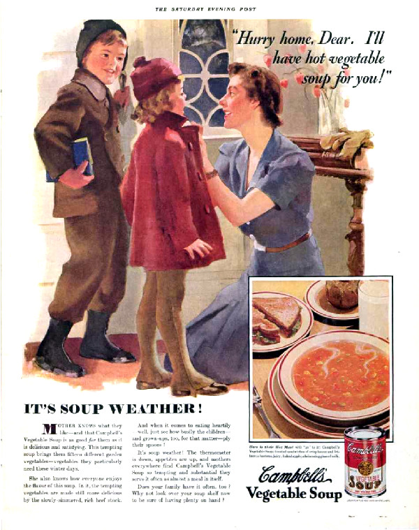 Campbell soup ad from a 1939 issue of The Saturday Evening Post