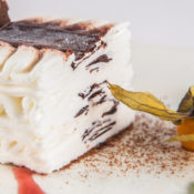 Viennetta frozen cake with a Physalis