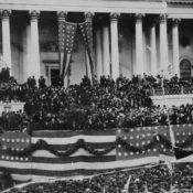 Ulysses S. Grant delivering his first inaugural address.