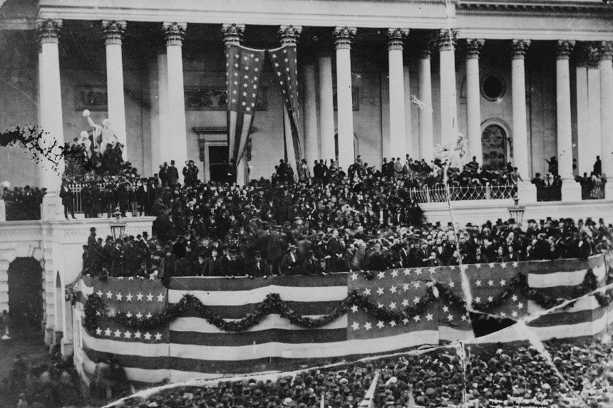 Ulysses S. Grant delivering his first inaugural address.